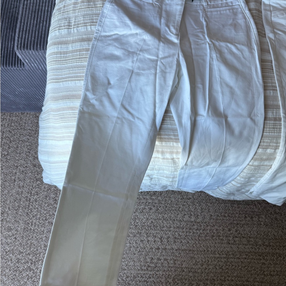 White House Black Market Slim White Trousers